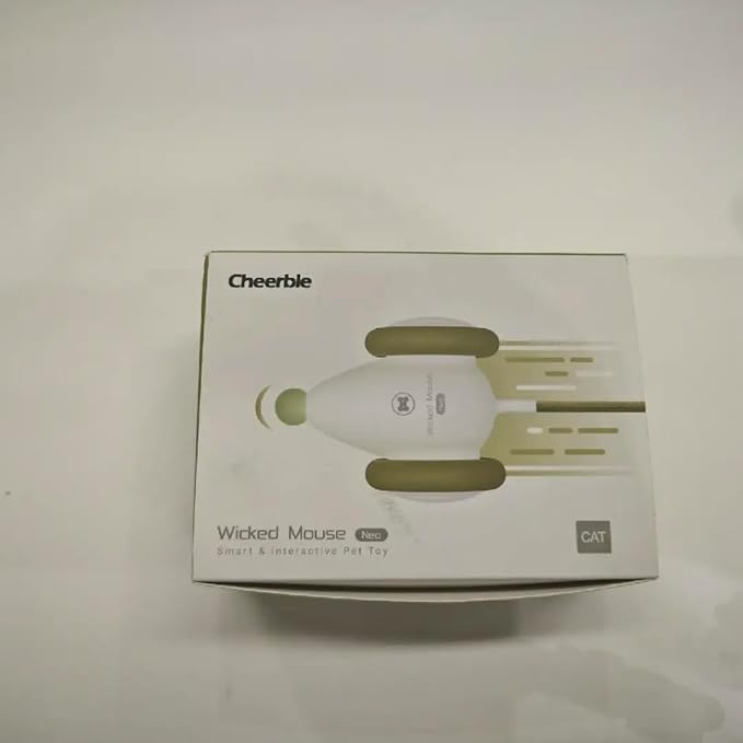 Cheerble Interactive Cat Toys for Indoor Cats, Automatic Moving Kitten Toys, Wicked Mouse Neo Cat Toy with Tail & Lights, Pet Cat Supplies, Rechargeable Cat Toys for Bored Indoor Adult Cats,Green