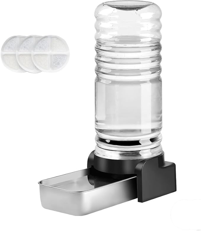 Marchul 1.9 Gallon Dog Water Dispenser, Large Dog Water Bowl Dispenser with Stainless Steel, Automatic Gravity Pet Bowl for Dogs Medium to Large (3 Filters) 7.2L