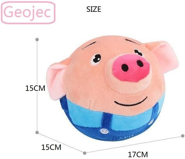 Interactive Dog Toys,Active Moving Pet Plush Toy,2025 New shaking dog ball pig dog toy Interactive Dog Ball with song Squeaky Moving Dog Ball Toy,Rechargeable Toys to Keep Them Busy Dog Toys(Bule Pig)