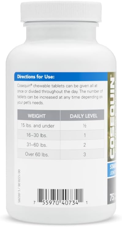 Nutramax Cosequin for Dogs Joint Health Supplement, Contains Glucosamine for Dogs, MSM, Supports Healthy Joints, Chewable Tablets, 75 Count