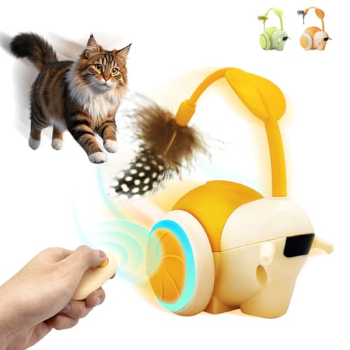Interactive Cat Toy for Indoor Cats, Automatic Smart Obstacle Avoidance Interactive Cat Toys for Indoor Cat (Orange)