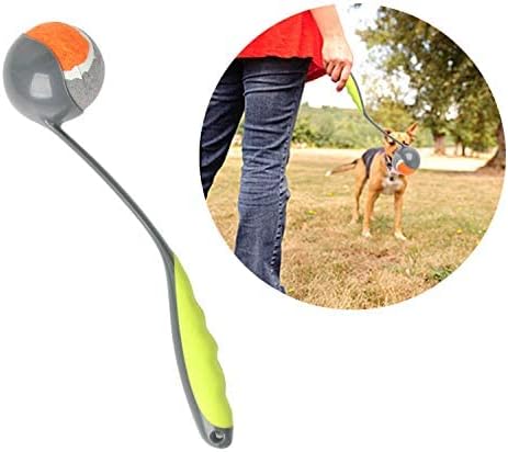 PAWISE Dog Ball Launcher - 12.2'' Dog Fetch Toy with 2.3'' Tennis, Portable Ball Thrower for Small to Medium Dogs, Indoor & Outdoor Use, Durable & Easy to Clean
