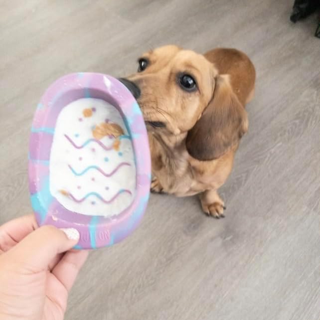 Interactive Dog&Cat Lick Mat Bowls, BPA-Free Silicone Dog Slow Feeder with Suction Cups, Non Slip Food Bowl for Dogs and Cats, Reduces Boredom and Anxiety, Dishwasher Safe, Blueberry Small