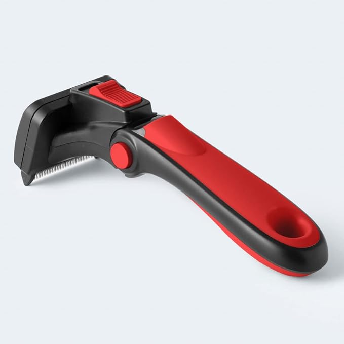 Deshedding Dog Brush for Short/Medium Hair (Small,Red) – Gentle Deshedding tool for Dogs & Cats – Reduces shedding, without damaging topcoat. Removes Loose Fur & Dead Undercoat.