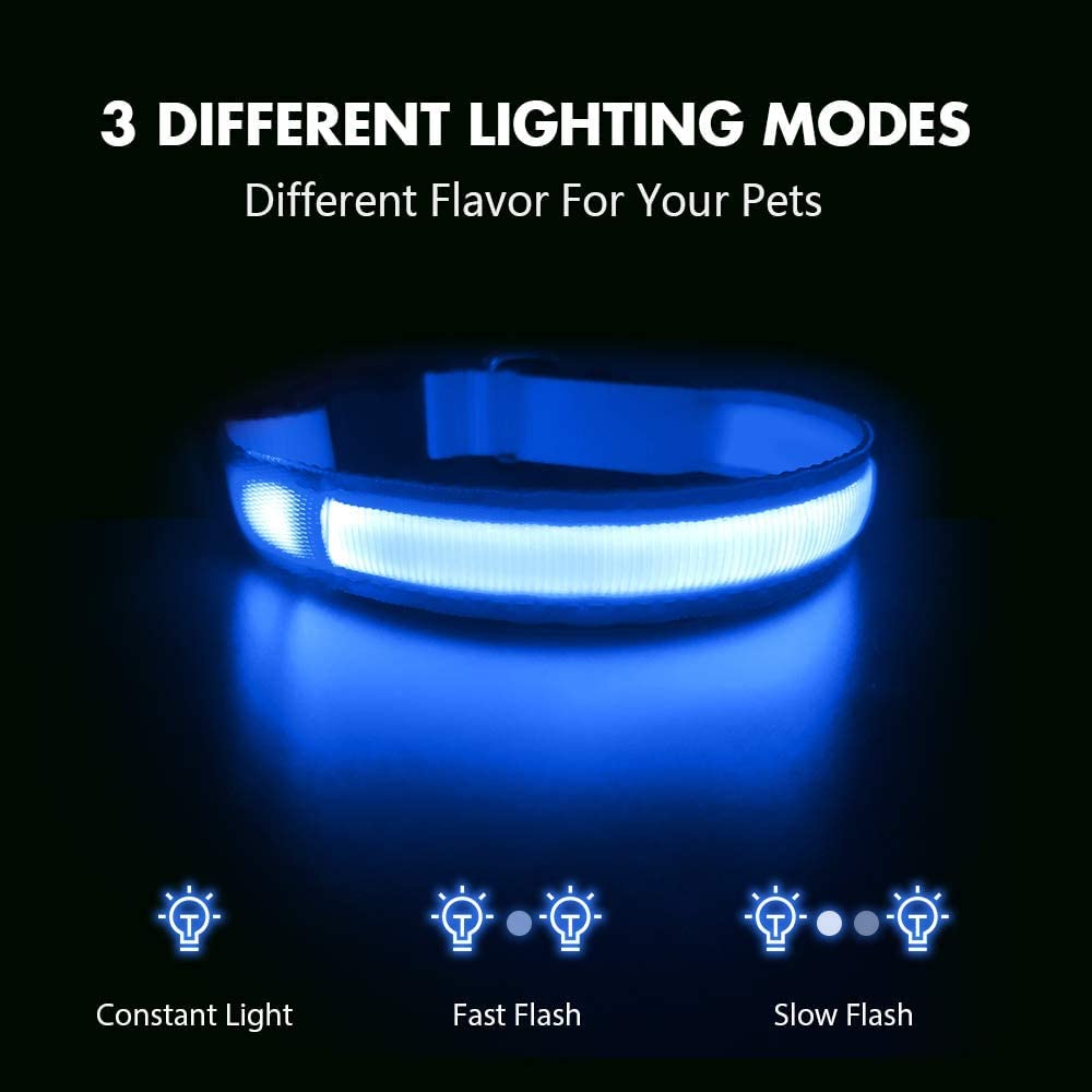 MASBRILL Light Up DogCollars-Rechargeable LED Dog Collar-Waterproof Night Walking Glowing Dog Collar for Small Medium Large Dogs