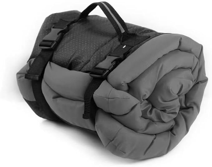 Foldable Waterproof Outdoor Dog Bed - Portable Roll Up Pet Mat for Patio, Crate & Travel, Pet Bed for Small to Medium Dogs, Indoor & Outdoor Use (Grey)