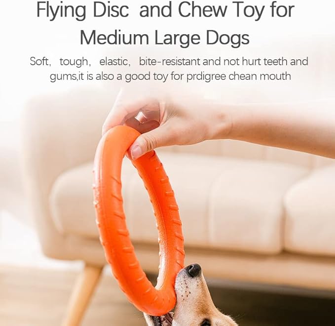 Dog Flying Disc Dog Chew Toy,Dog Toys for Aggressive Chewers Floating Dog Ring/Fetch Toys for Medium/Large Breeds Interactive Dog Pool Float Durable Toy for Training and Teeth Cleaning,28cm