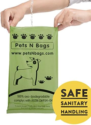 Poop Bags, Environment Friendly Pets N Bags Dog Waste Bags, Biodegradable, Refill Rolls, Includes Dispenser (16 Rolls / 240 Count)
