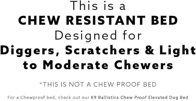 K9 Ballistics Tough Rip-Stop Orthopedic Rectangle Dog Bed Removable Washable Cover, Solid Orthopedic Foam for Size S Dogs 24"x18", Blue Quartz