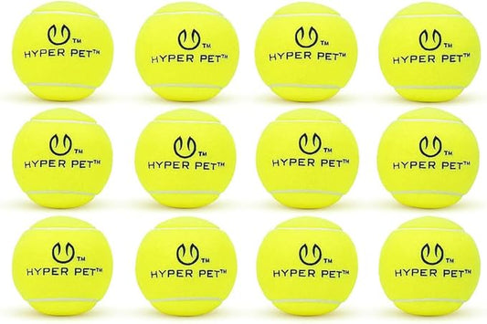 Hyper Pet Dog Tennis Balls - 12 Pack 2.5" for Exercise and Fetch; Interactive Toys; Great for Small Breeds