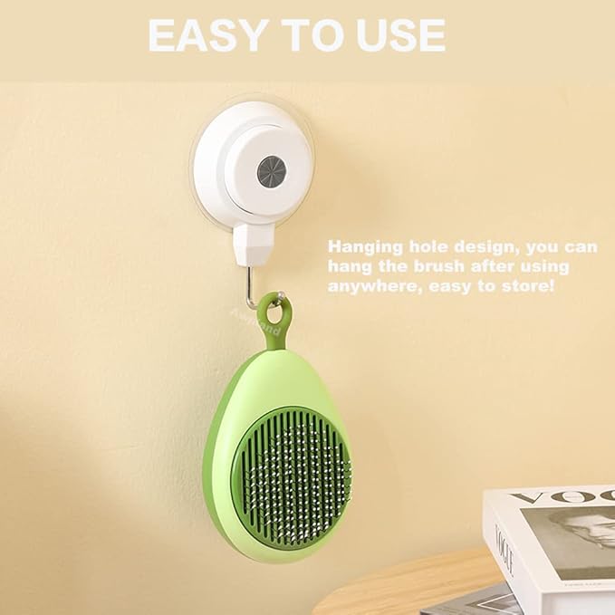 Avocado Cat Brushes for Indoor Cats, Cute Deshedding Dog Brush with Release Button, Small Dog Brushes for Grooming and Shedding Long or Short Haired Kitten Puppy Rabbits
