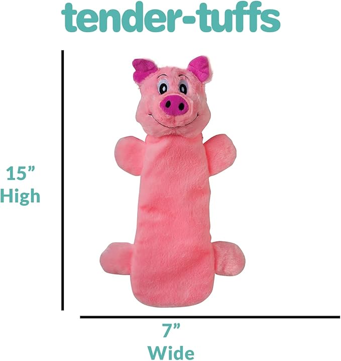 SmartPetLove Snuggle Puppy Tender Tuffs - Water Bottle Cruncher with Puncture Resistant Squeaker - Pig Bottle Cover Dog Toy