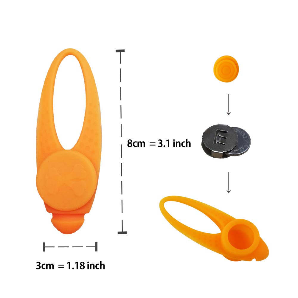 LaRoo Dog Lights for Night Walking - Led Dog Collar Lights for Nighttime, Clip On Light up Dog Collar Walking Flashlight(Orange)