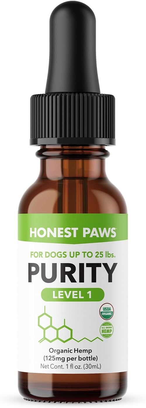 Honest Paws Hemp Oil for Dogs - Natural Hemp Seed Oil Calming Purity Drops for Dogs - Rich in Omega 3 6 9 to Promote Healthy Bones, Joint Support, Relaxation, Managing Normal Stress - Made in The USA