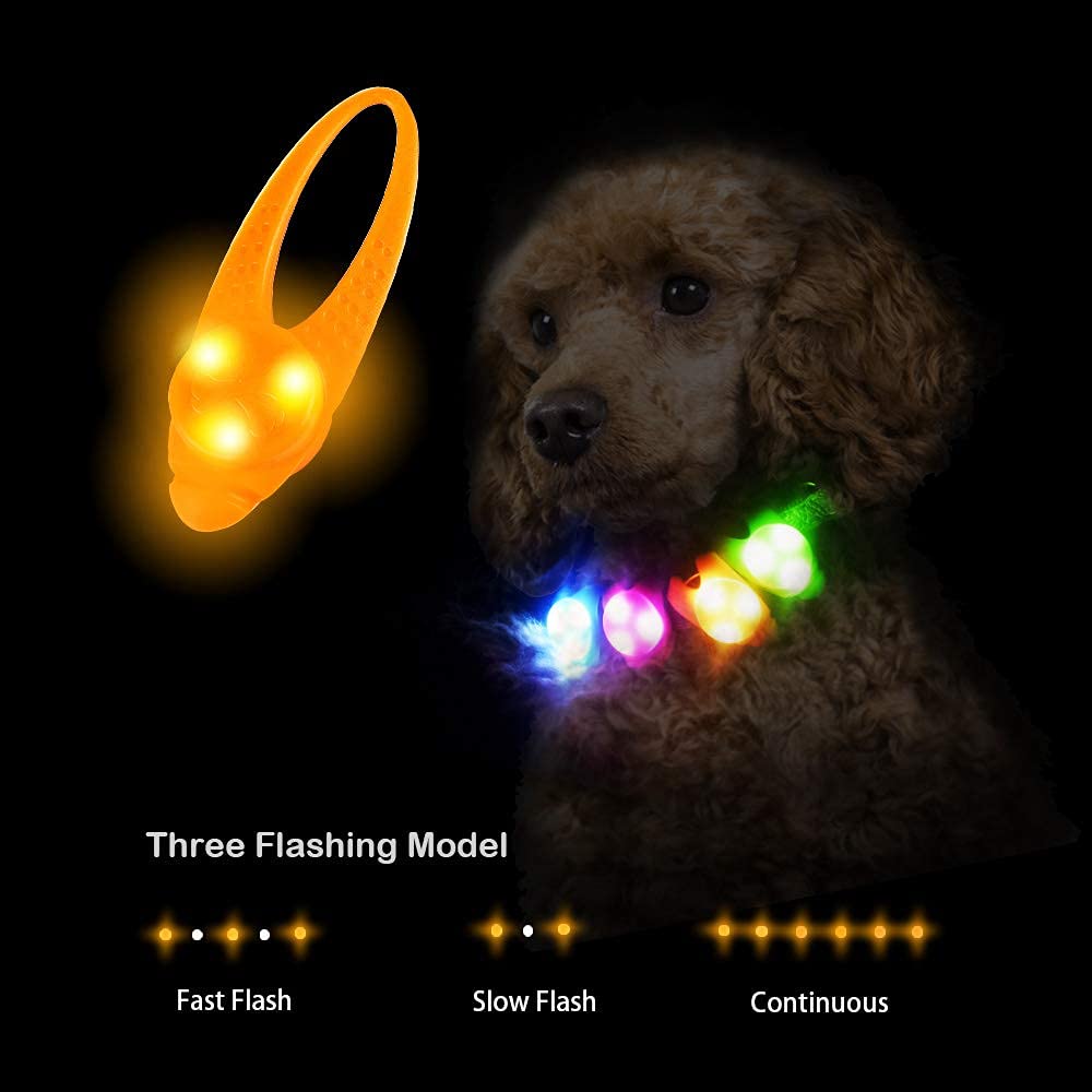 LaRoo Dog Lights for Night Walking - Led Dog Collar Lights for Nighttime, Clip On Light up Dog Collar Walking Flashlight(Orange)