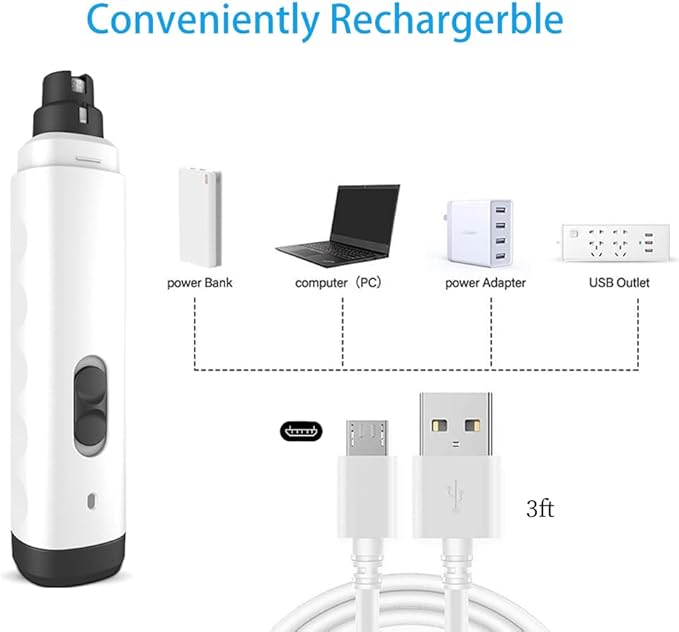 Silent Groom Pro Nail Grinder, 2025 New Dog Nail Trimmer, Rechargeable Pet Nail Grinder, Quick Dog Nail Trimmers, Pet Paws Grooming Smoothing Tool for Dogs and Cats