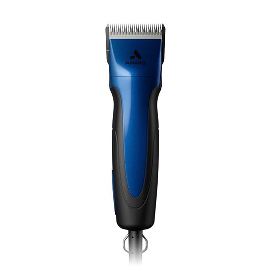 Andis 68520 Excel Professional 5-Speed Detachable Blade Clipper Kit - Animal/Dog Grooming, Rotary Motor, Soft-Grip Anti-Slip Housing, 14-Inch Cord, for All Coats & Breeds, SMC, Blue