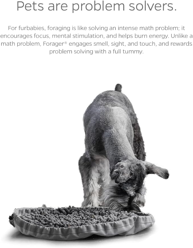 Pet Parents Forager Bowls, Slow Feeder Dog Bowls with SoftSnout & Non-Slip Backing Technology, Dog Feeder Mat & Snuffle Mat for Large Dogs and Small Dogs (Forest Modern Grey)