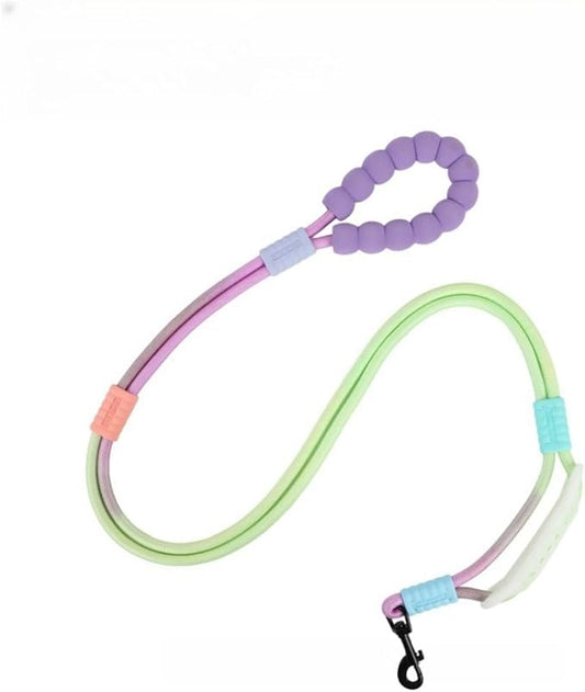 Hands Free Dog Leash Dual Handle, Wearable Leashes for Dog, Padded Waist Belts and Rotating Metal Clip, 4.5 FT for Small Medium Large Dogs (18+ lbs) Walking Training Running (Purple Green)