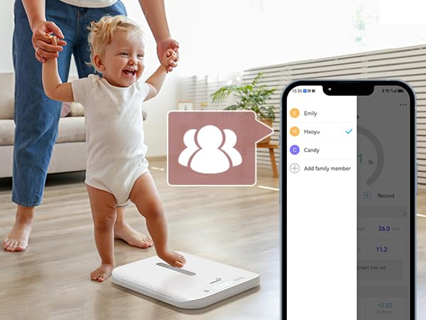 GROWNSY Smart Baby/Pet Scale,Digital Baby Weight Scale with App for Tracking Growth of Infant, Toddler,Puppy,and CatโSupports Up to 330 lbs, with Hold Function, 27-inch Height Measurement,5 Units