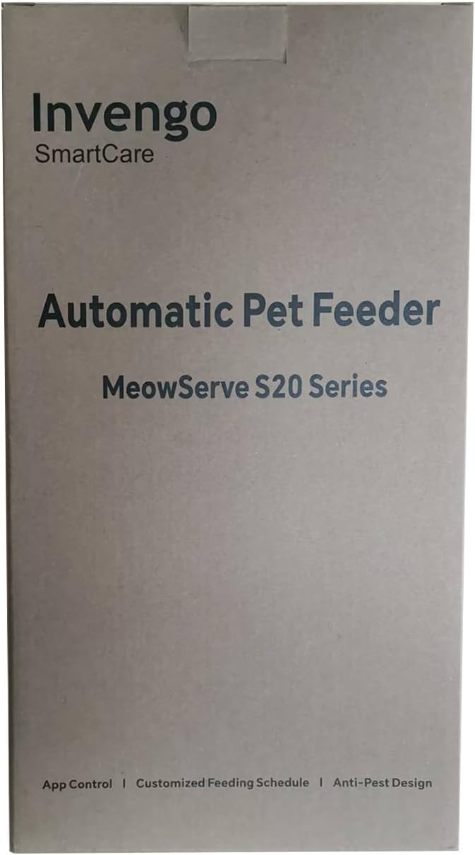 Cat Feeder Automatic - Cat Food Dispenser MeowServe S20, Auto Dog Feeder with Stainless Steel Bowl, 5L Pet Feeder with Patented Anti-Jam Port, App, Dual Lock Lid, Dual-Band WiFi & Power Supply