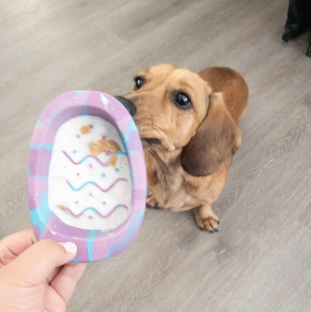 Interactive Dog & Cat Lick Mat Bowls, BPA-Free Silicone Dog Slow Feeder with Suction Cups, Non Slip Bowl for Dogs and Cats, Reduces Boredom and Anxiety, Dishwasher Safe, Cotton Candy Small