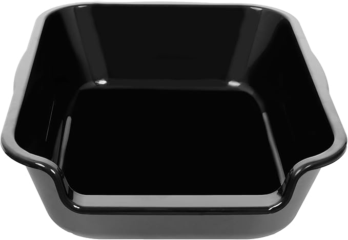 1 Pack of Extra Large Cat Litter Box (ABS Material), Low Entry Senior Litter Pen for Geriatric Kitty Big Cats, Jumbo Pet Safe Litter Boxes Tray for Indoor Pets Potty (Black, 20"L x 15.5"W)