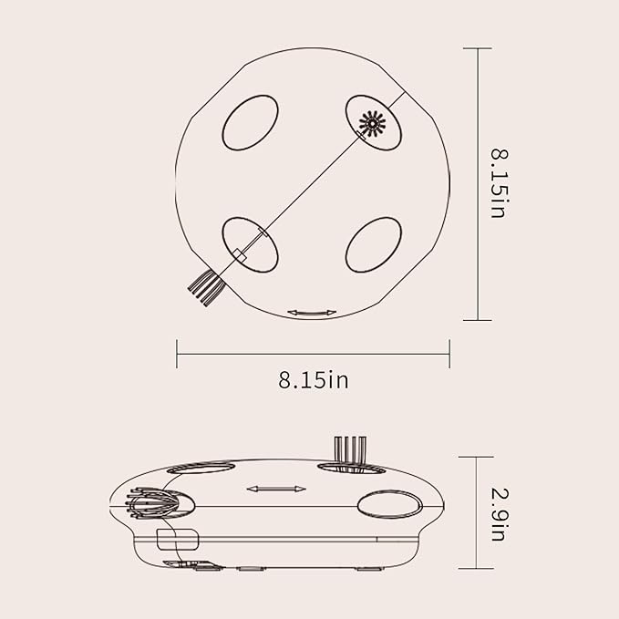 PAKEWAY Interactive Cat Toy, Automatic Cat Toys for Indoor Cats, Feather Toys, Eight Hole Structure and Two Ambush Feather,Infrared Sensor Activated