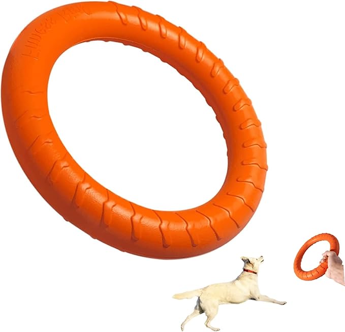Dog Flying Disc Dog Chew Toy,Dog Toys for Aggressive Chewers Floating Dog Ring/Fetch Toys for Medium/Large Breeds Interactive Dog Pool Float Durable Toy for Training and Teeth Cleaning,28cm