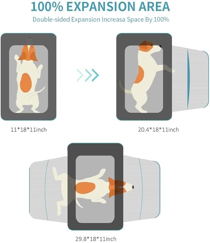 Cat Carrier Airline Approved Pet Carrier, Expandable Foldable Soft-Sided Dog Carrier, 3 Open Doors, 2 Reflective Tapes, Pet Travel Bag Safe and Easy for Cats and Dogs(Black)