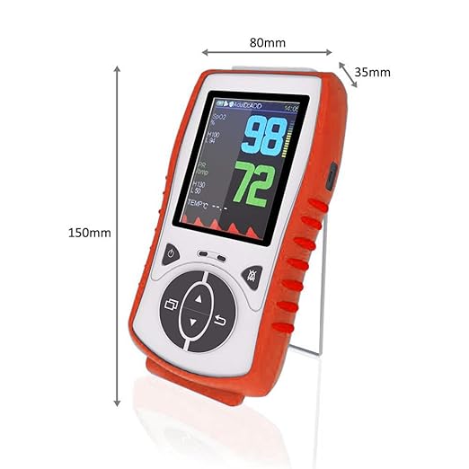 Vet Pulse Oximeter Handheld Oximeter with 2.8" LCD, Pet Vital Signs Monitor for SpO2 / Heart Rate/TEMP, Rechargeable Battery - Veterinary Use for Dogs, Cats, Horses (Free Silicon Case)