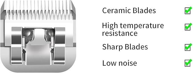 Professional Detachable Replacement Ceramic Blades set,compatible with oster Classic 76/Star-Teq/Power-Teq andi A*dis AGC,BDC,BGC,MBG Series Clippers (7 pcs)