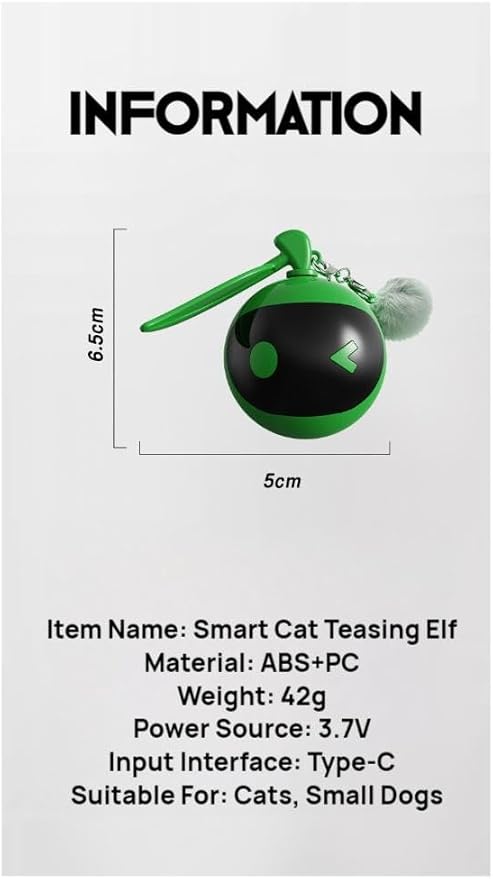 Smart Bounce Ball for Cats – Green