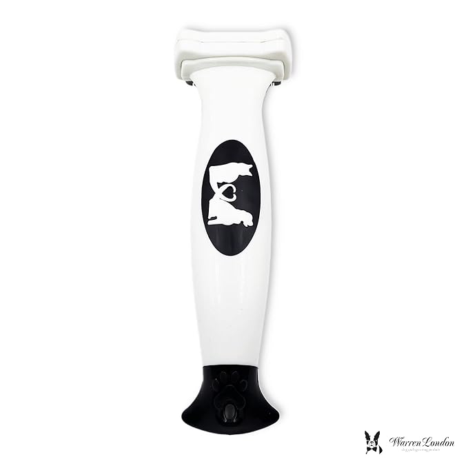 Warren London Short-Hair Deshedding Brush – Small | 1.75″ Stainless Steel Edge Removes Up to 95% Loose Fur | Gentle Undercoat Tool for Toy & Small Breeds | Ergonomic Anti-Slip Grip