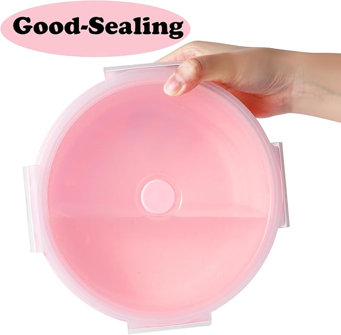 Collapsible Dog Bowls with Lids, 2 Pack Portable Travel Dog Bowls for Small Medium Large Dogs, Silicone Foldable Outdoor Dog Cat Food Water Bowls for Camping Hiking Road Trip, Pink 12 oz