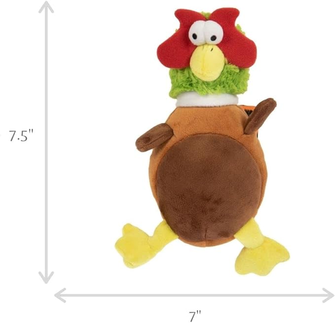 goDog Action Plush Pheasant Animated Squeaky Dog Toy, Chew Guard Technology - Brown, One Size