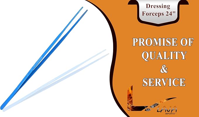 (Huge Jumbo Aquarium Aqua Tweezers) Thumb Dressing Forceps Serrated 24" Long Blue Coated for Educational Use