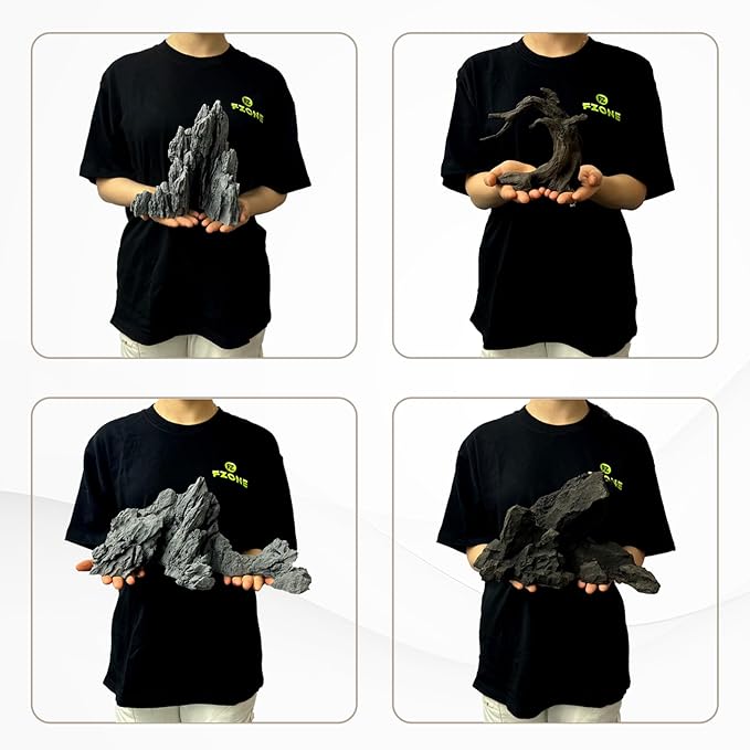 FZONE Driftwood for Aquarium Resin Model pH Neutral Aquarium Rocks for Aquascaping,Hardscape