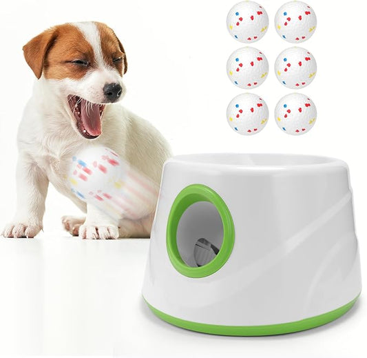 Automatic Dog Ball Launcher, Ball Thrower for Dogs - 6 Tennis Balls