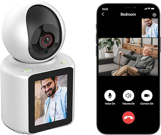 Two Way Pet Camera with 2.8 inch HD Screen, 1080P Video Calling Camera for Indoor Home Security, Indoor Home Nanny/Dog/Baby Security Device with Phone App