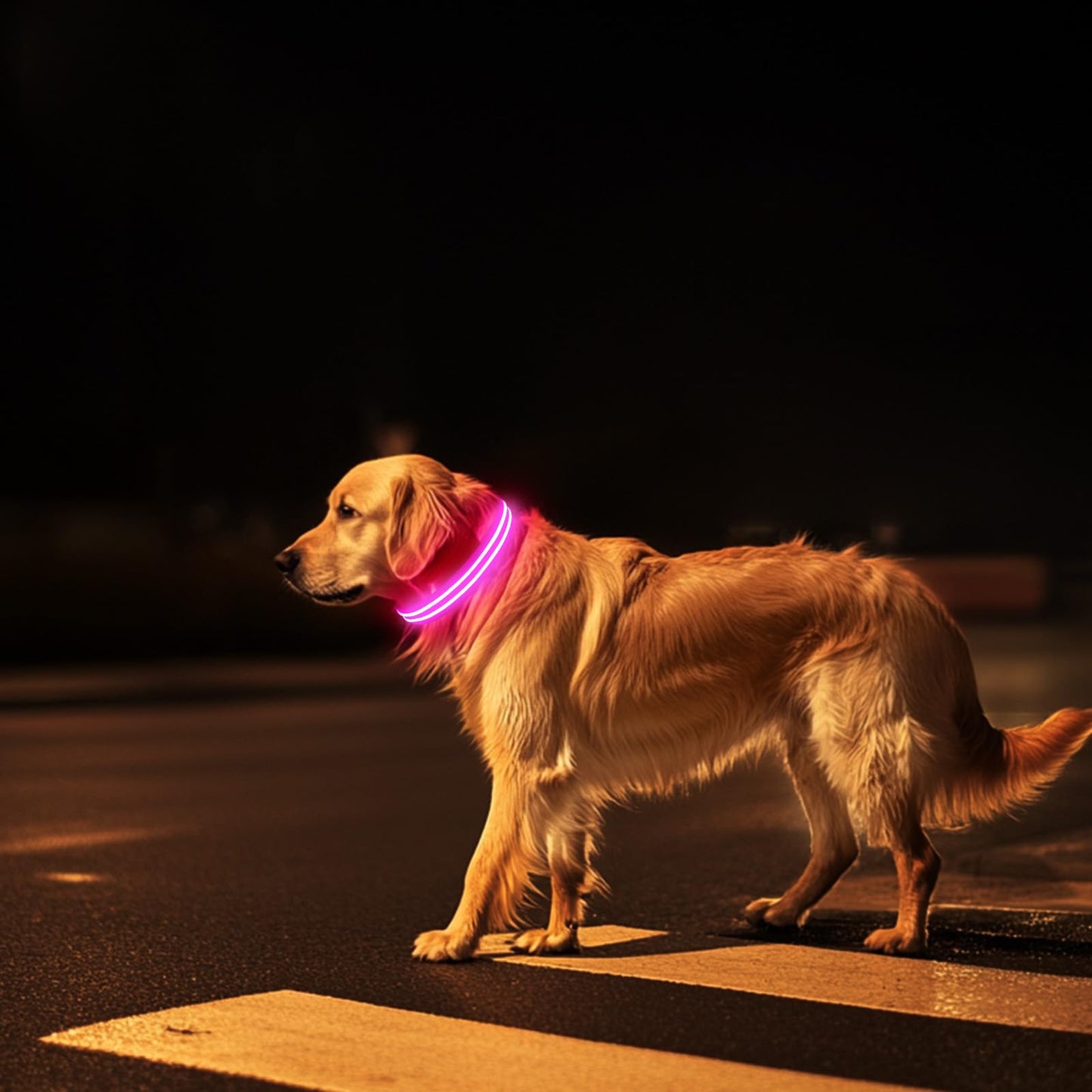PcEoTllar Lighted Dog Collars for Night, Light Up Dog Collar Rechargeable Water-Resistant Flashing LED Dog Collars Safety Glow in The Dark Dog Collars Light for Large Small Medium Dogs