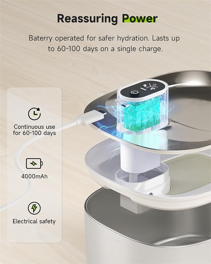 Automatic Cat Feeder+Wireless Cats Water Fountain Stainless Steel 4.5L Set,5G & 2.4G Pet Food Dispenser Feeders, Pet Dry Food, 1-10 Meals Per Day