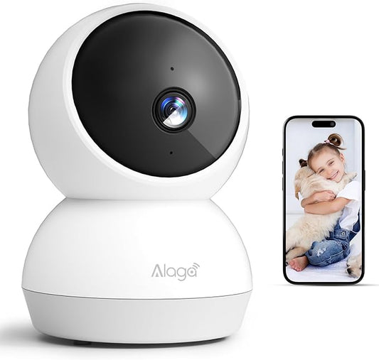 2K Indoor Security Camera, 360° Pan/Tilt AI Human Pet Motion Security Camera, 2.4/5 GHz Night Vision Camera, 2 Way Audio, Compatible with Alexa Google Assistant (3 Months of Cloud Storage)