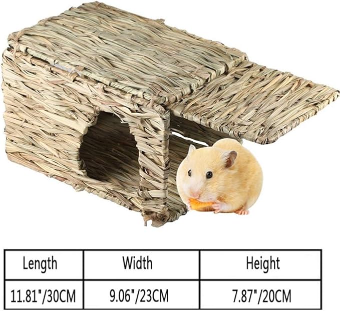 LWINGFLYER Rabbit Grass House Bunny Grass House Sleeping Chew Toys for Small Animal Bunny Hamster Chinchillas Guinea Pet Hay Bed (1PCS)