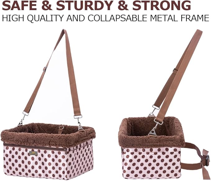 Dog Car Seats for Small Dogs, Upgrade Dog Booster Seat with Metal Frame Construction with Double-Layer Oxford, Perfect for Small Pets,XL-UP TO 20LBS