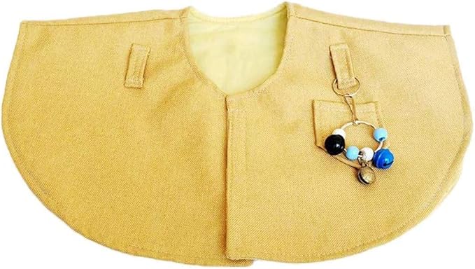 ISMARTEN Parrot Anti-Scratch Shoulder & Arm Protector, Multi-Functional Bird Diaper Flight Suits Pee Pads Diaper Poop Shawl for Cockatiel Parakeet Macaw Lovebirds Finches (Shoulder Protector-Yellow)