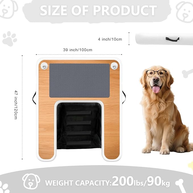 Inflatable Dog Boat Ramp Water Ramp for Pool, Float Floating Dog Ramps with Anti-Slip EVA for Lakes, Boats, Docks