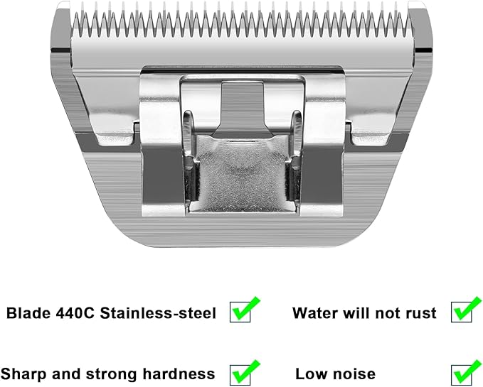 10W Wide Pet Dog Grooming Detachable Blades,Compatible with Andis,Oster A5,Wahl KM10 Clippers,Cut Length 1/16"(1.5mm),Fit for Larger Animals