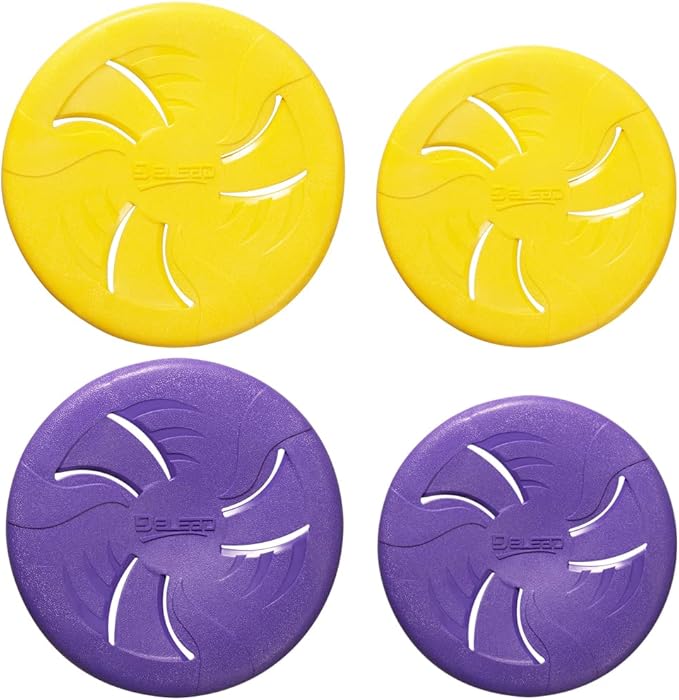 Indestructible Dog Discs, Interactive Catch & Fetch Toys for Small Dogs, Floats in Water & Safe on Teeth, 7.48 inch (Small, Purple)