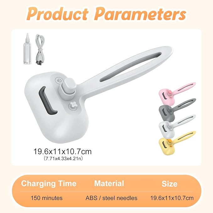 Pet Steam Brush Set for Dogs, 2025 New Self-Cleaning Pet Brush, Multi-Function Pets Hair Removal Brushes for Home Use, Portable Dog Cat Grooming Brushes for Pets Owners (White)